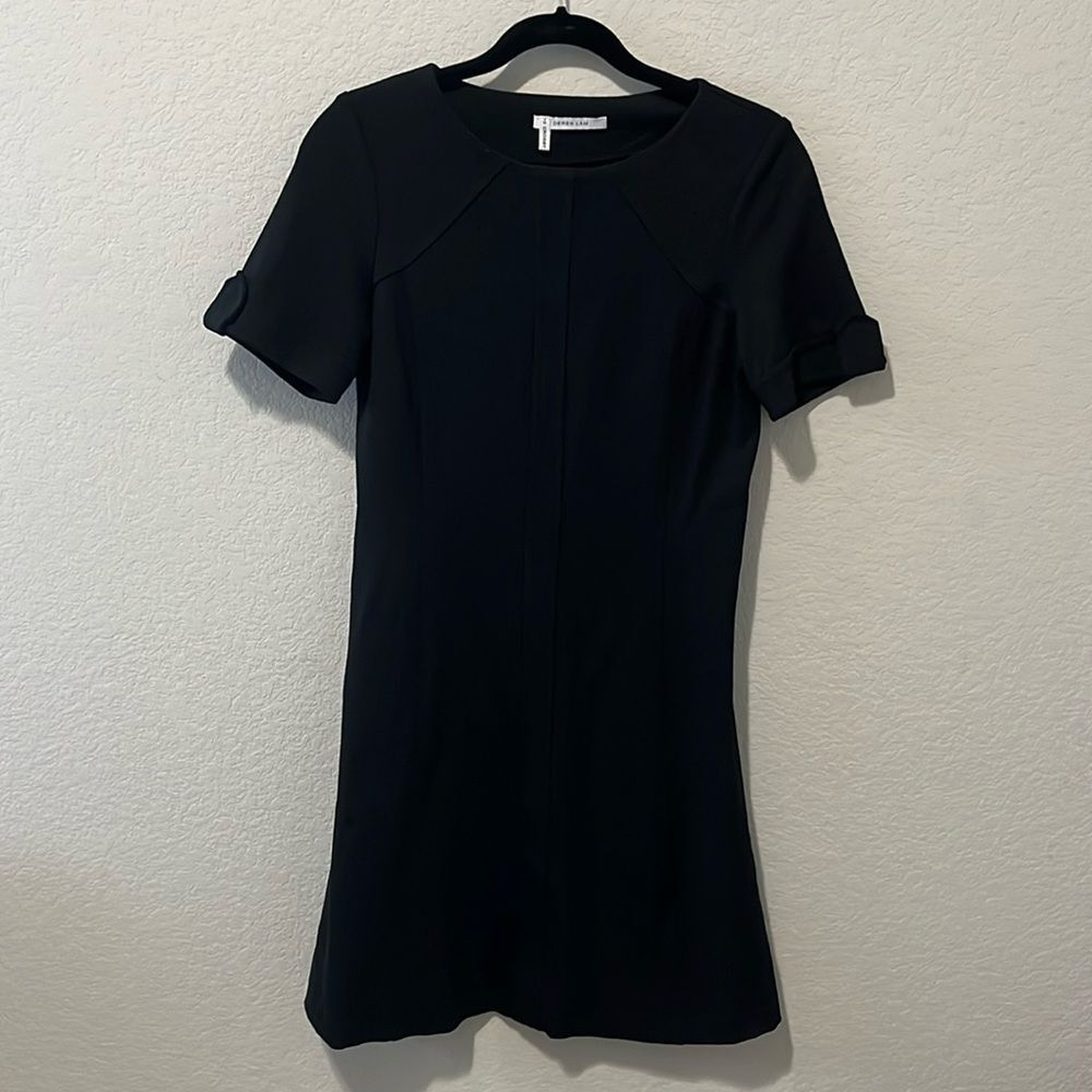 DEREK LAM 10 Crosby Black Short Sleeve Business Style Dress, Size 6